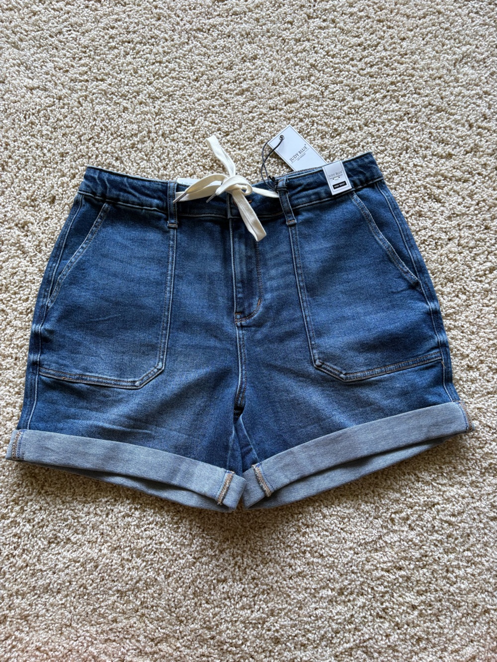 Judy Blue Livin Life High Rise Jogger Shorts Dark Wash JB150343 XL